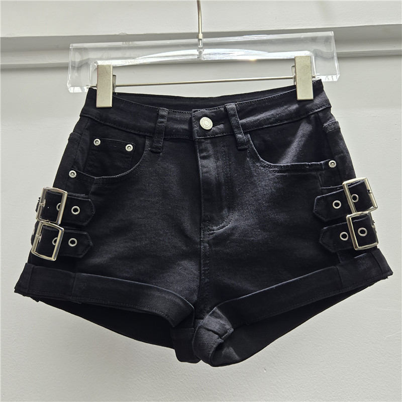Quần Short Phong Cách Retro Cho Nữ, Thiết Kế Chữ A, Co Dãn Tốt, Phù Hợp Eo Cao