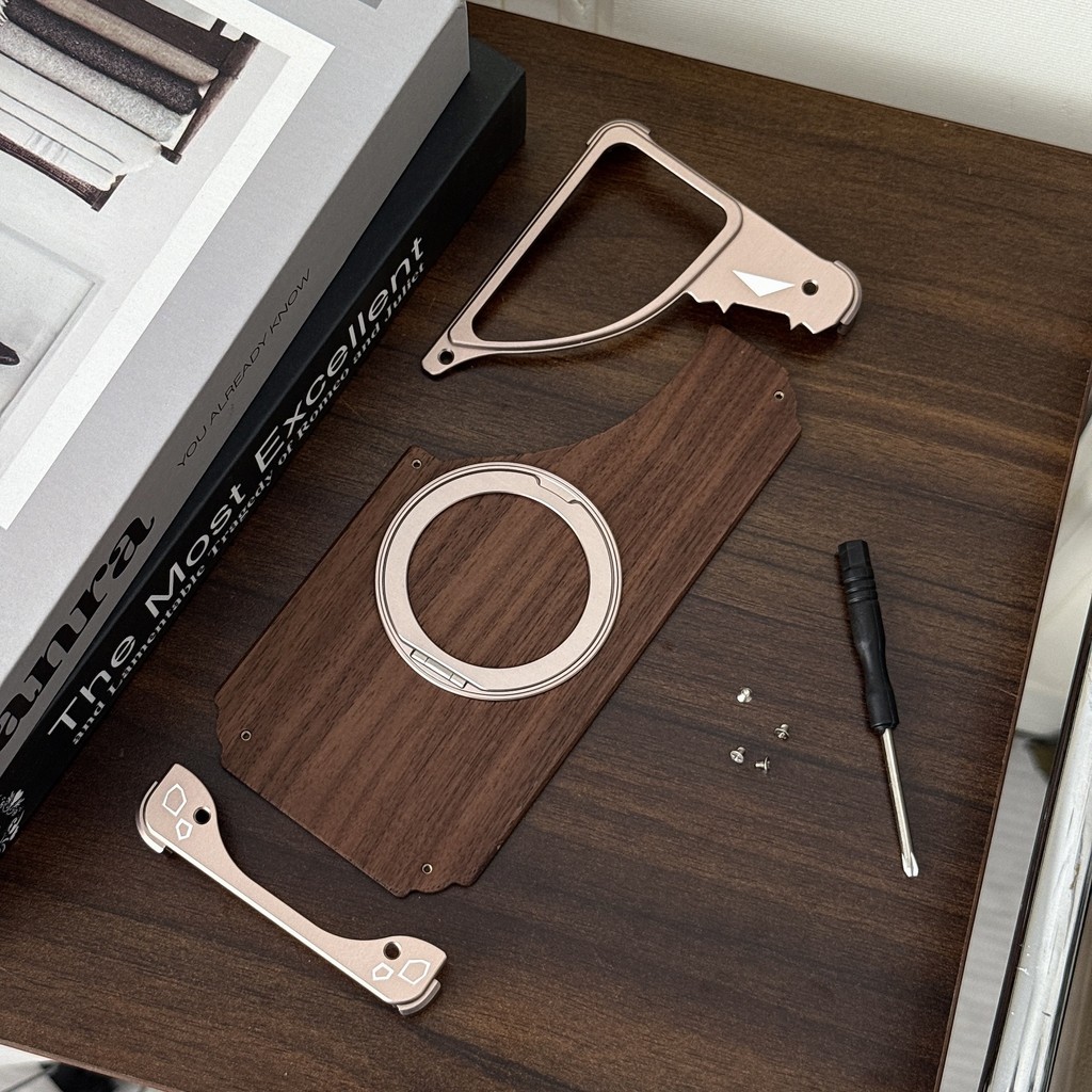 Dành Cho Samsung Galaxy S23 S22 S24 S25 S26 Ultra Walnut Gỗ Kim Loại Viền Giáp 360° Giá đỡ từ tính xoay Vỏ chống sốc