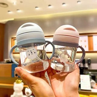 Bình Nước Cho Bé Ống Hút Cốc Silicon Chống Choke Nhiệt Tay Cầm An Toàn Cho Bé Tập Uống