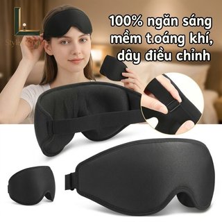 Mặt nạ ngủ 3D Memory Foam Light Blocking Thoáng khí Dây đeo có thể điều chỉnh Du lịch Văn phòng Ngủ