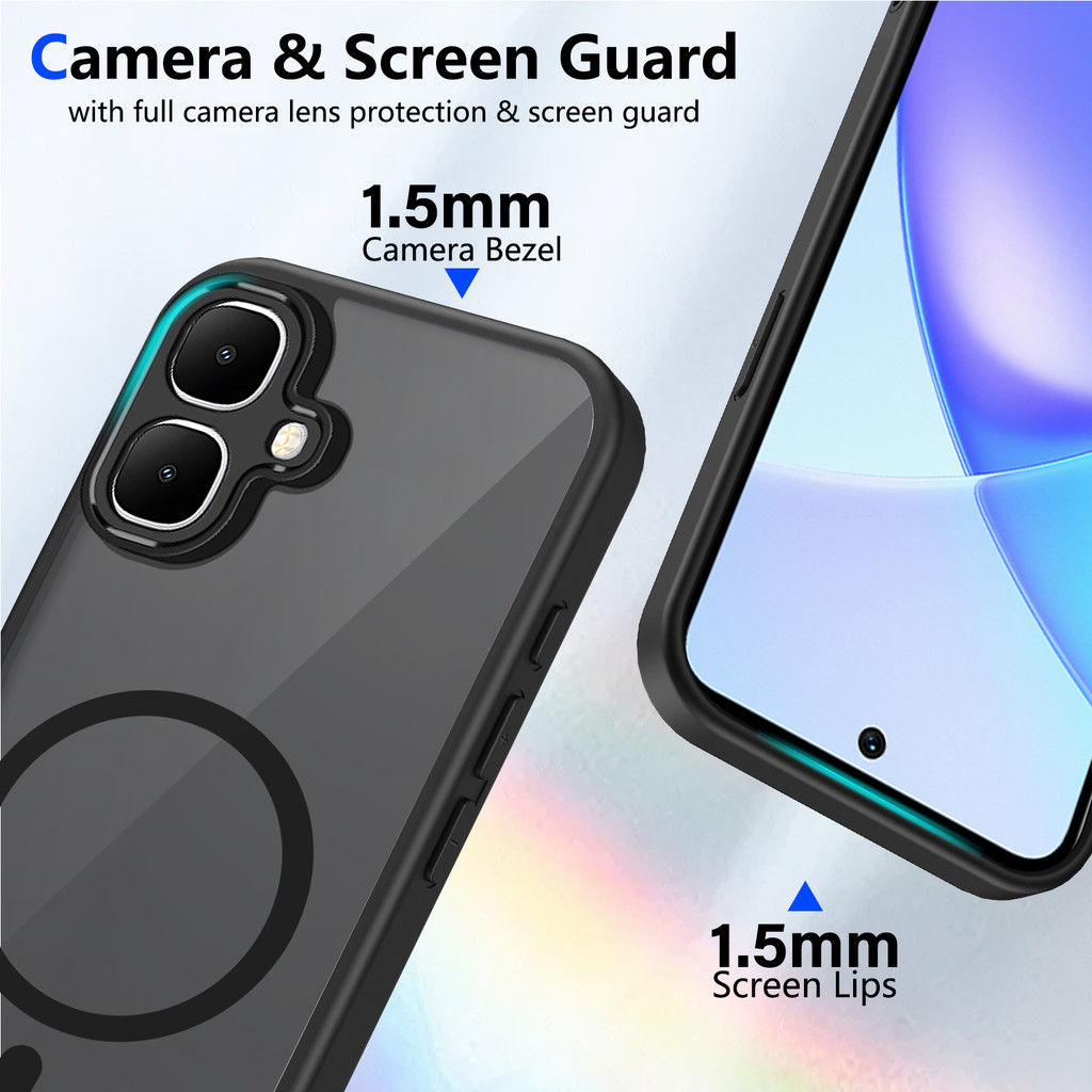 Ốp lưng Infinix Smart 10 Vỏ thu hút từ tính màu đen mờ cho vỏ điện thoại Infinix Smart 10