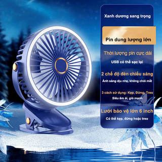 Quạt Để Bàn Ngủ Gối Đầu Có Đèn, Quạt Kẹp Chân Vịt 3 Trong 1, Động Cơ Không Chổi Than Siêu Im Lặng, Pin Sạc Nhanh