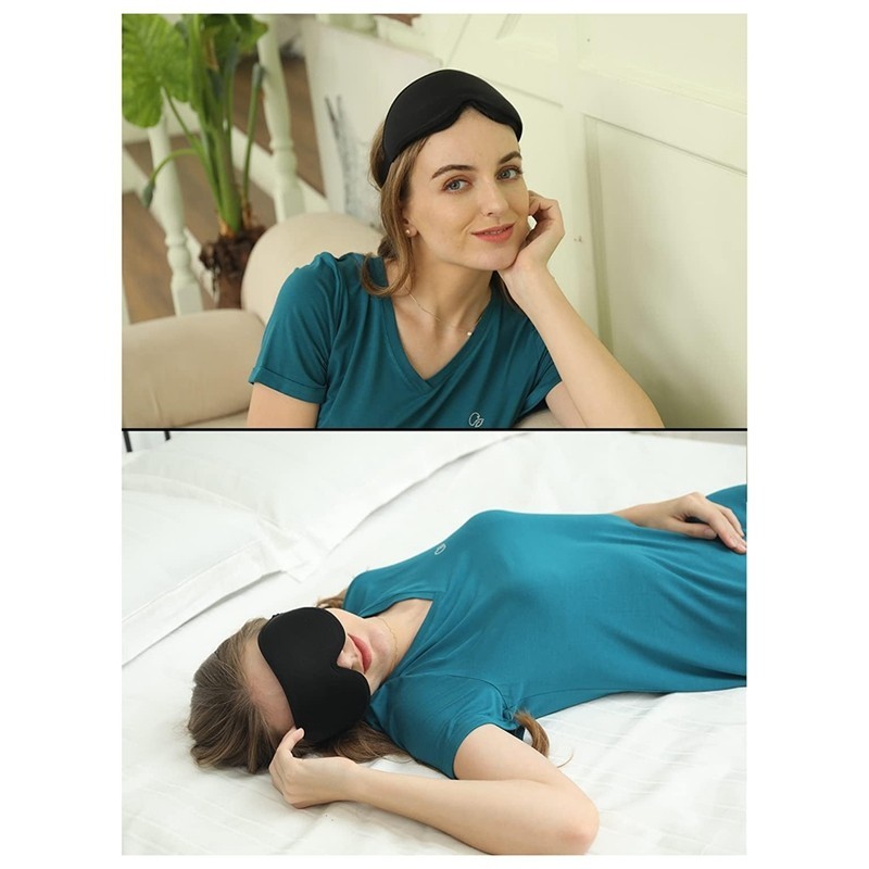 Mặt nạ ngủ 3D Memory Foam-Có thể điều chỉnh Eye Shade Blindfold, Light Pressure Sleep Aid