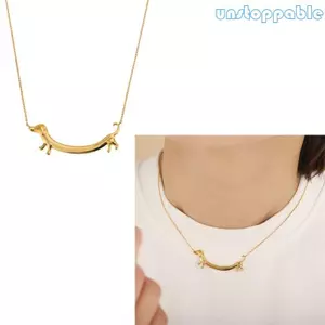 Unstop * Vòng cổ Dachshund dễ thương Móc cổ thời trang và độc đáo Mặt dây chuyền chó quyến rũ Trang trí chuỗi xương đòn cho chó