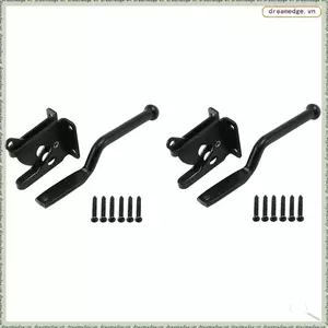 Cổng đòn bẩy hạng nặng tự động 2 CÁI Cửa hàng rào màu đen bằng thép tự khóa cho hàng rào gỗ