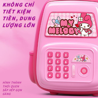 Heo đất tự động cuốn tiền – Cảm ứng vân tay, thẻ từ, mật mã,  dung lượng lớn, két sắt mini, dành cho trẻ em
