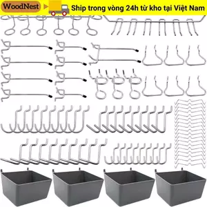 WOODNEST 80 CÁI Bộ lưu trữ các loại, Móc chốt kim loại, Thùng chốt