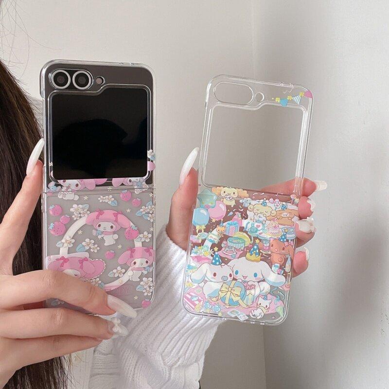 Thích hợp cho Samsung Galaxy ZFlip7 zflip6 Vỏ điện thoại từ tính hoạt hình dễ thương Vỏ cứng gấp cho Z Flip 7 6 5 5G Vỏ bảo vệ