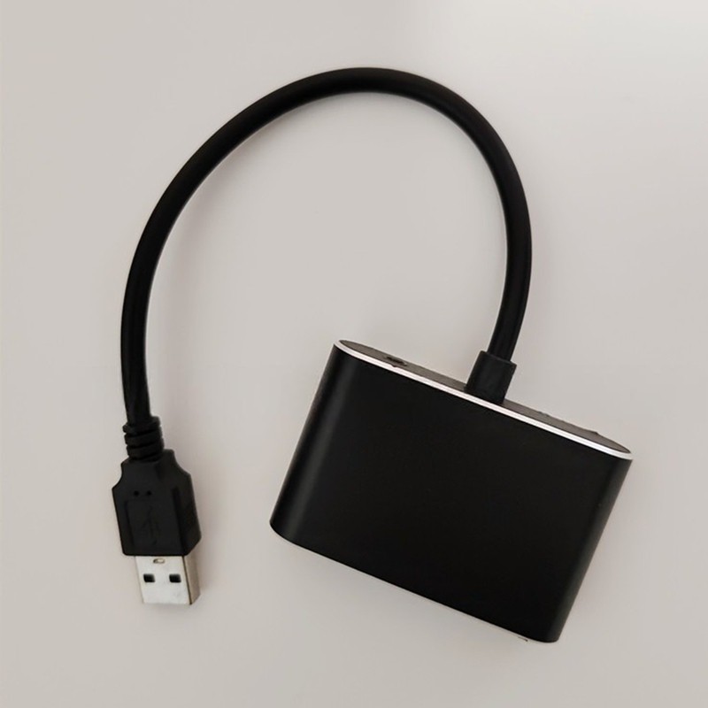 Bộ chuyển đổi USB sang VGA HD 2 trong 1 1080P USB 3.0 sang -Cáp chuyển đổi đầu ra kép tương thích
