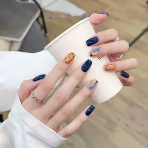 Phô Mai Xanh Trắng Tương Phản Màu Sắc Làm Móng Tay Pháp Đeo Chấm Bi Dễ Thương Sinh Viên Nguyên Chất Handmade Cao Cấp Làm Trắng Da Có Thể Tháo Rời