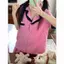 Bộ đồ ngủ cỡ lớn rộng 40-80kg Chấm bi phong cách ren Quần ngắn tay có ve áo Loungewear Suit