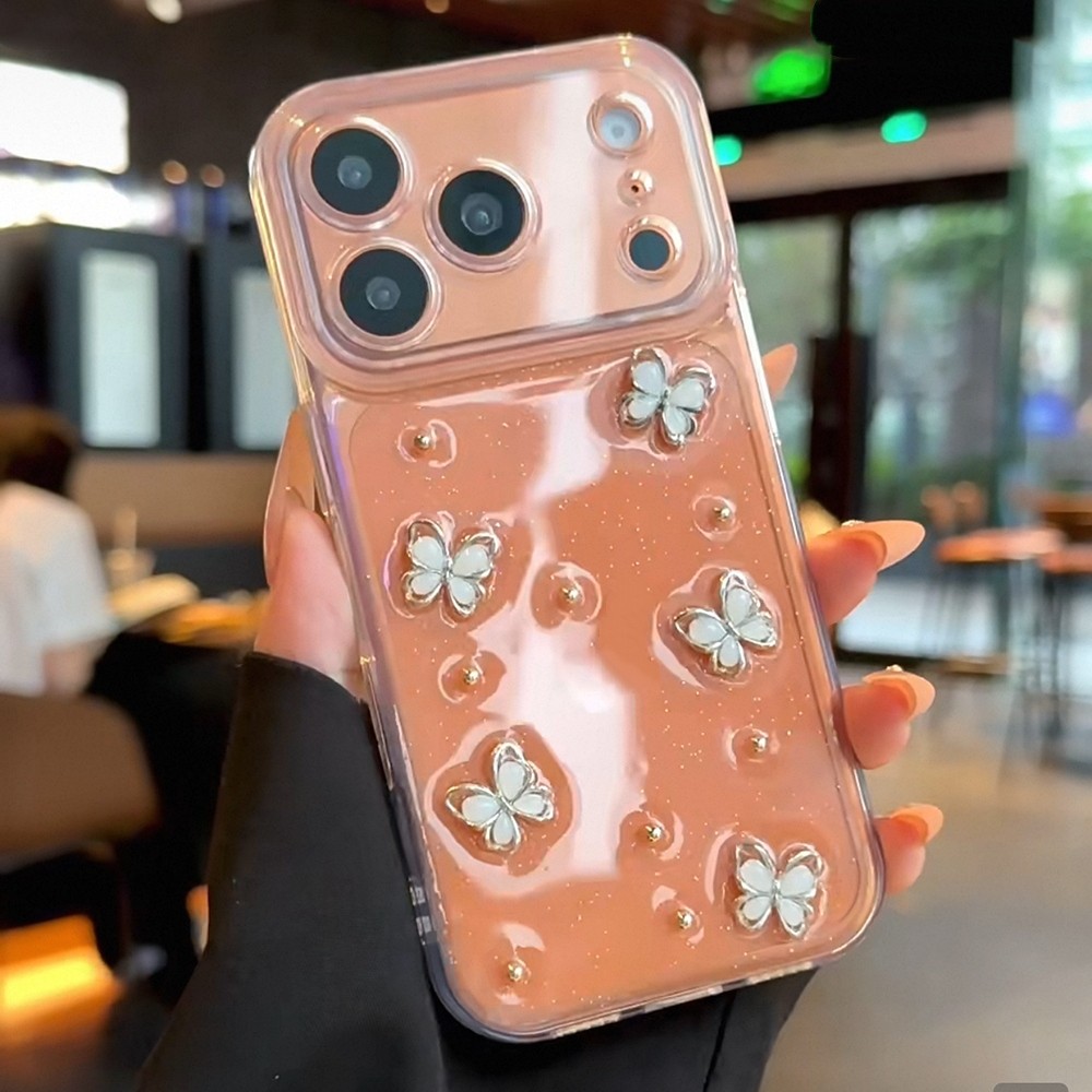 Ốp Điện Thoại Nhựa Bướm 3D Cho iPhone 17 Pro Max 17 Air 16 Plus 15 14 13 12 11 Vỏ Bảo Vệ Chống Sốc