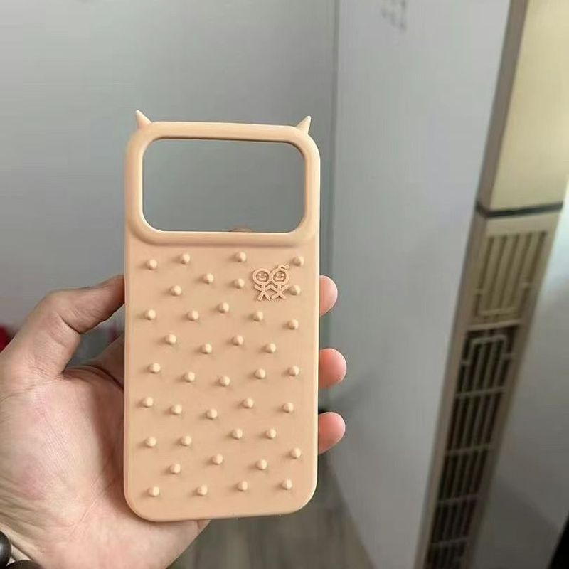 Chữa Bệnh Đầu Gai Màu Kẹo Silicon Ốp Lưng Điện Thoại Apple 17promax 15 Vỏ Bảo Vệ 1413