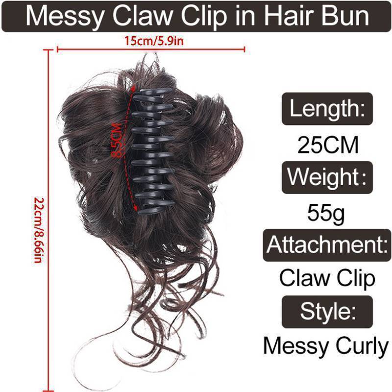 KUZHEN Tổng Hợp Tóc Bun Chignon Lộn Xộn Xoăn Kẹp Tóc Co Giãn Scrunchy Giả Tóc Miếng Cho Nữ Kẹp Tóc HOT