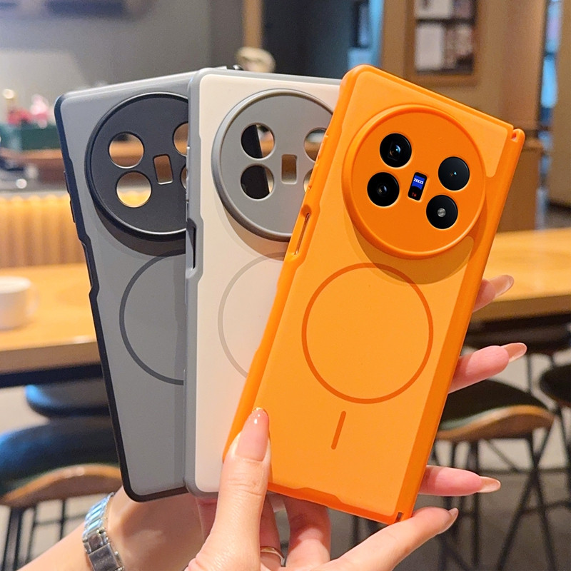 Mimi Tích Hợp Vòng Từ Tính Cứng Ốp Lưng Điện Thoại Vivo X Fold3 Pro X Fold5 Chống Vân Tay Matte PC Da Cảm Giác Bảo Vệ