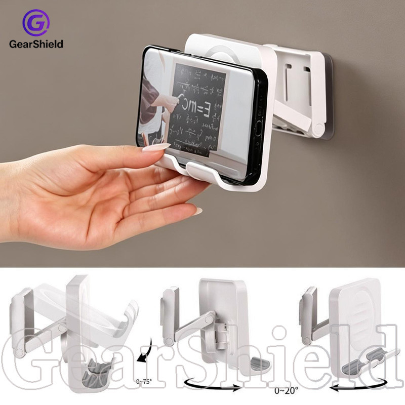 [Tấm chắn ổ đĩa] Giá đỡ điện thoại thông minh ABS có thể tháo rời treo tường - Giá đỡ điện thoại di động có thể điều chỉnh góc trong phòng tắm [Thiết bị an toàn]