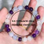 Vòng tay Aquamarine thạch anh tím tự nhiên Unisex - Hạt pha lê 8 mm kèm miếng đệm đính kim cương Đá mặt trăng trắng - Tăng cường sự tự tin Thu hút tình yêu Tối giản sang trọng