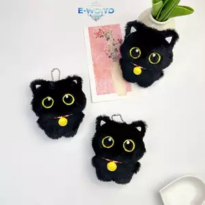 E-WOITD 10cm Mèo Dễ Thương Sang Trọng Đồ Chơi Búp Bê Mặt Dây Chuyền Nhỏ Mèo Đáng Yêu Móc Khóa Cô Gái Quà Tặng Túi Sang Trọng Mặt Dây Chuyền Túi Trang Trí E-WOITD
