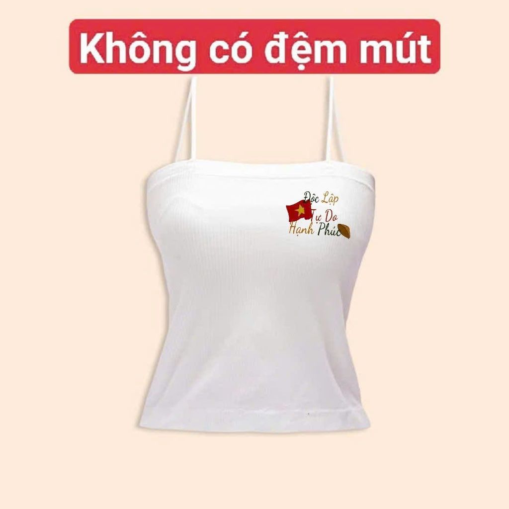 [ MỞ BÁN GIẢM 60% ] áo bún 2 dây  gân tăm mềm mịn co giãn -hình nơ an pha -chang3158
