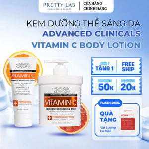 Kem Dưỡng Thể Advanced Clinicals Vitamin C Body Lotion 59g/454g – Dưỡng Sáng Da, Cấp Ẩm, Đều Màu Da
