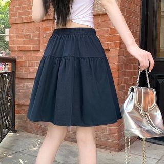 [MIZIQI] Váy bánh lưng co giãn mùa hè, Váy bỏ túi đi lại xếp li