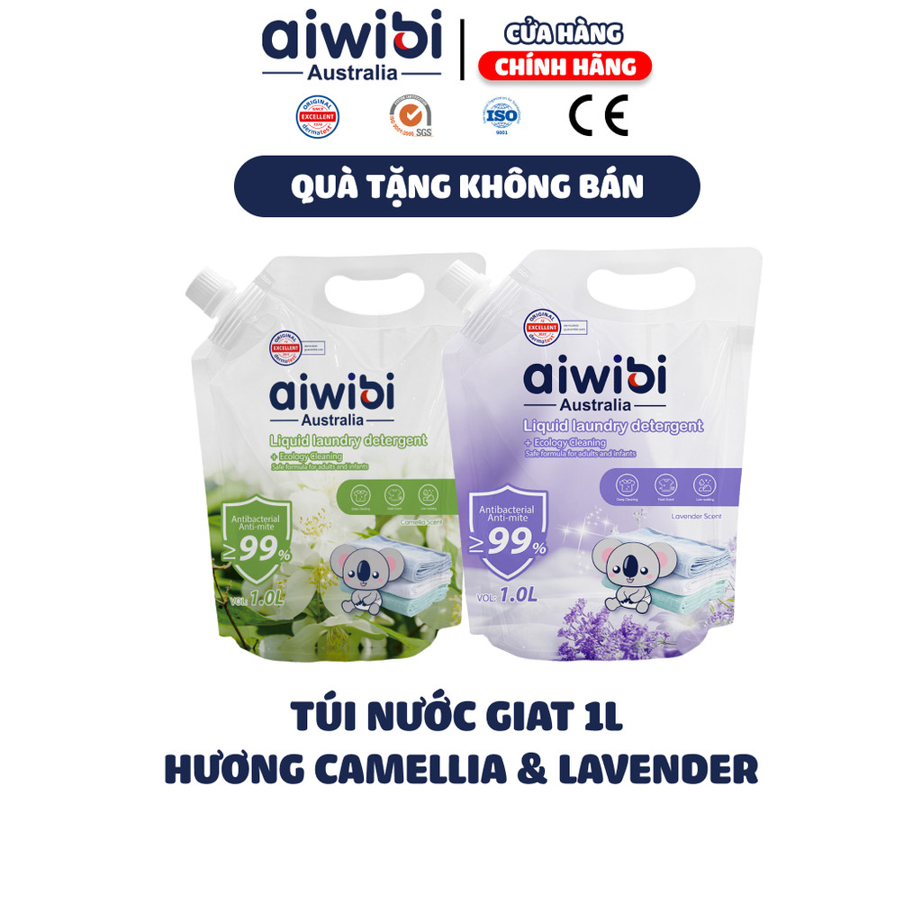 [QUÀ TẶNG] Nước Giặt Aiwibi Cho Bé Bảo Vệ Quần Áo Mềm Mại, Dịu Nhẹ - Hương Camellia & Lavender
