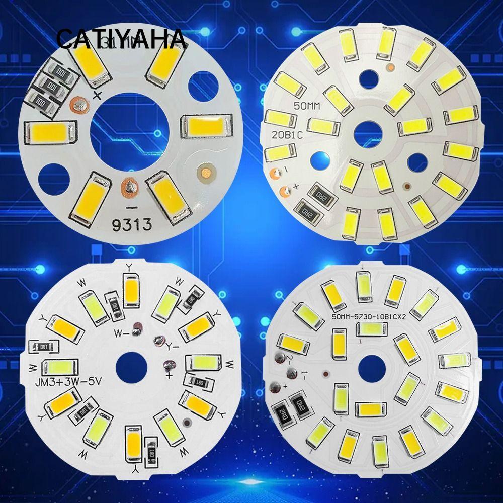 CATIYAHA 5 CHIẾC Chip Nguồn LED, Diode Phát Sáng Trắng Tròn / Trắng Ấm, Phụ Kiện 3W 5W 10W Nguồn Sáng Hạt Văn Phòng