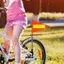 Cờ xe đạp có cực Tầm nhìn cao Cam Dễ dàng lắp đặt hai mặt