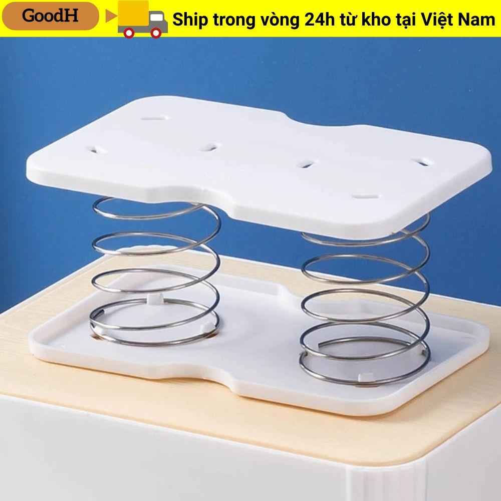 Hộp Đựng Khăn Giấy Lò Xo GOODH, Nhựa Trắng, Khay Giấy Lò Xo, Đáy Thực Tế, Phụ Kiện Dễ Lấy Giấy