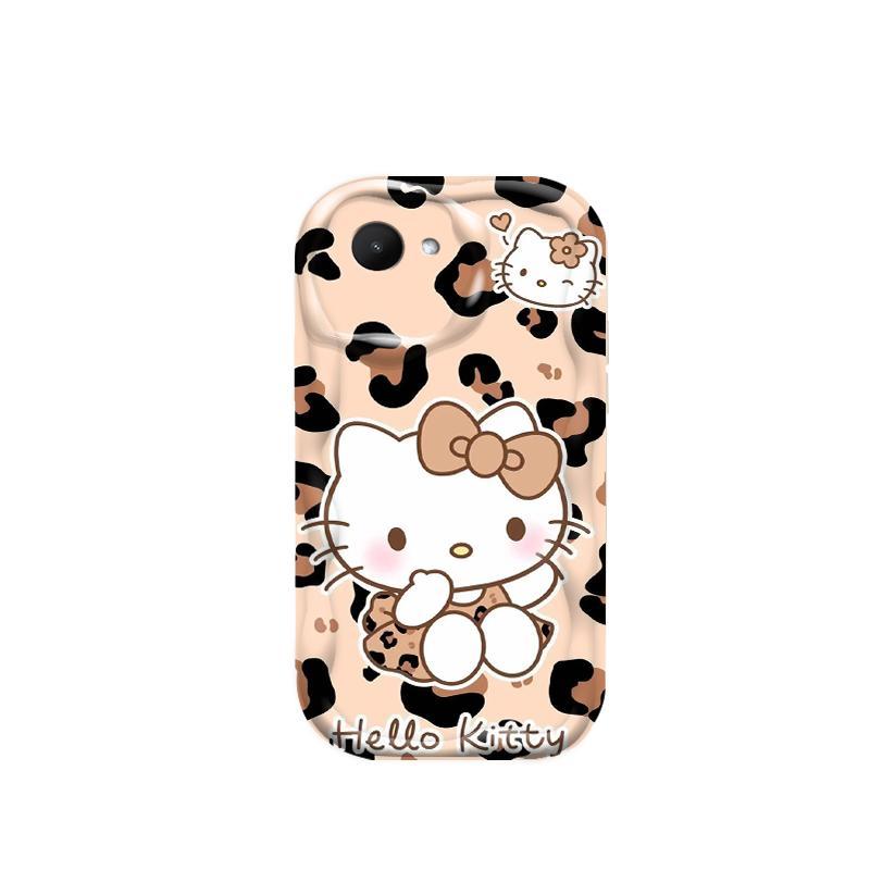 Thích hợp cho Realme C30 C30S Narzo 50i Prime 3D Thẩm mỹ TPU mềm in họa tiết da báo Kitty Vỏ điện thoại chống sốc