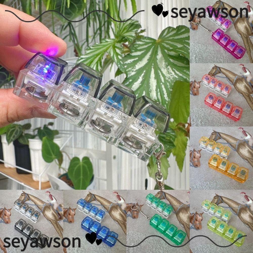 Móc chìa khóa SEYAWSON, Đế bàn phím LED Đồ chơi nhấp chuột Fidget, Mặt dây chuyền thú vị 4 phím Móc khóa giải nén giảm căng thẳng cho người lớn