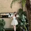 Đầm đeo chấm bi màu trắng ngọt ngào phong cách mới dành cho nữ mùa hè Váy công chúa nhẹ nhàng Tính khí Váy ngắn chữ a eo hẹp