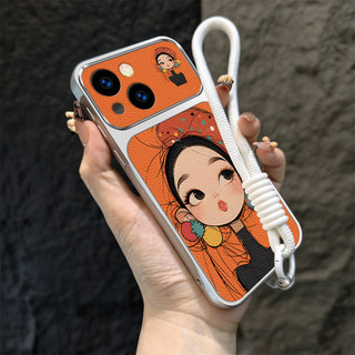 Ốp Lưng PBZZ Cho iPhone 14 Pro Max 14 plus 14 iPhone 15 Pro MAX Vỏ Điện Thoại Vỏ Mềm Silicon Chống Sốc Thiết Kế Mới Thẩm Mỹ Hoạt Hình Dễ Thương Có Dây Buộc Cho Bé Gái TBDTMD1