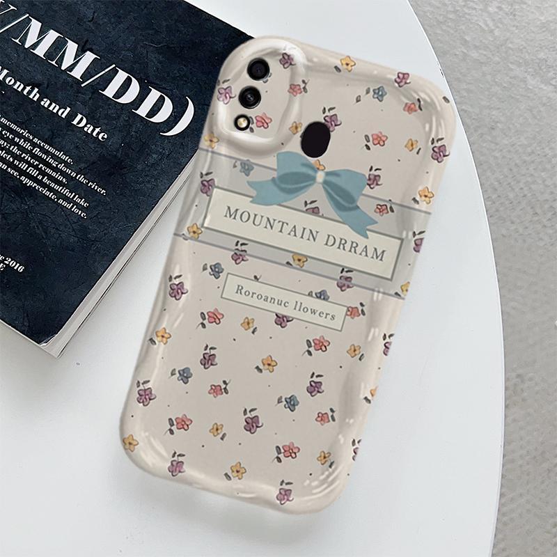 Ốp Lưng Cho Samsung Galaxy A20 A30 Hoạt Hình Kem Nơ Cặp Đôi Mềm TPU 3D Sóng Silicon Vỏ Điện Thoại