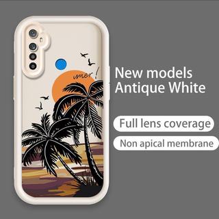Vỏ Cho Realme 5 5i 5S 6i Hoạt Hình Silicon Mềm TPU Cây Dừa Thẩm Mỹ Mắt Thiên Thần Vỏ Điện Thoại Chống Sốc