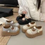 Giày Sandal Dệt Rỗng Mũi Che Phủ Nữ Giày Lưới Thoáng Khí Mùa Hè Phù Hợp Với Loafers Dày Đế Cao Sha