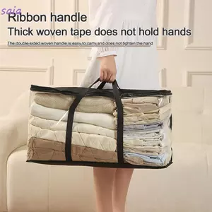 Túi đựng sách trong suốt SAIA, Túi đựng đồ có thể gập lại chống nước đa chức năng, Túi đựng đồ đựng đồ chống bụi có thể xếp chồng lên nhau có thể xếp chồng lên nhau dành cho học sinh