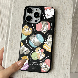 Ốp lưng thư cho iPhone 17 16 15 14 13 12 11 7 8  Họa tiết mèo macaron XS XR XSMAX  silicon TPU mềm điện thoại trầyrơi