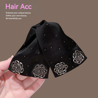 Cao Cấp Vải Đen Tam Giác Lấy Kẹp Nữ Kim Cương Giả Hoa Trang Trí Đầu Lưng Tóc Cá Mập Kẹp Tóc Sang Trọng Kẹp Tóc
