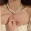 Necklace Thanh Lịch Ánh Sáng, Two-Layer Pearl Bead, Trang Sức Cưới Cho Cô Dâu