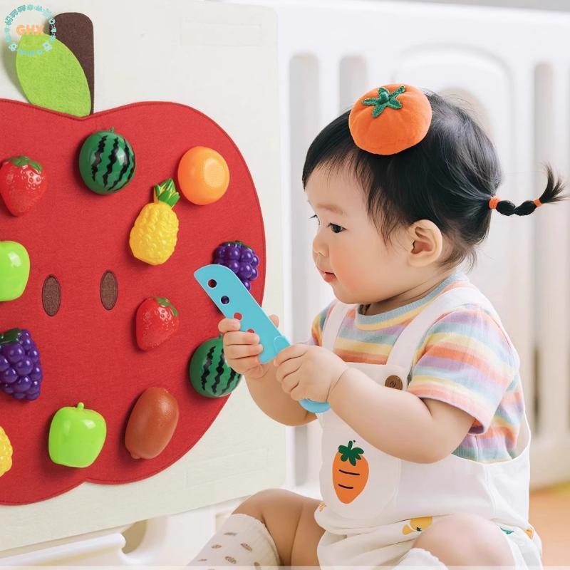 GHX 1 Bộ Trái Cây Giả Vờ Chơi Trò Chơi Nhà Bếp Bé Nỉ Ban Chơi Đồ Chơi Thực Phẩm Treo Tường Stier Kỹ Năng Vận Động Tinh Tế Đồ Chơi Giáo Dục Sớm VN