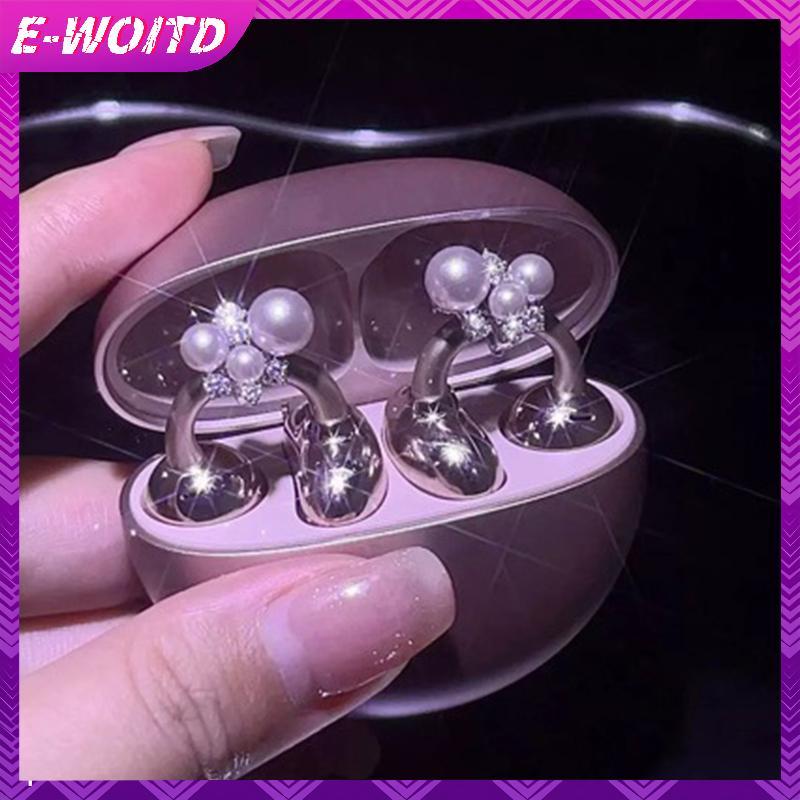 E-WOITD Nữ Sáng Hoa Xoay Tai Kẹp Bông Tai Cho Tai Nghe Thiết Kế Hoa Không Xuyên Cho Sự Kiện Thời Trang Hoặc Quà Tặng E-WOITD