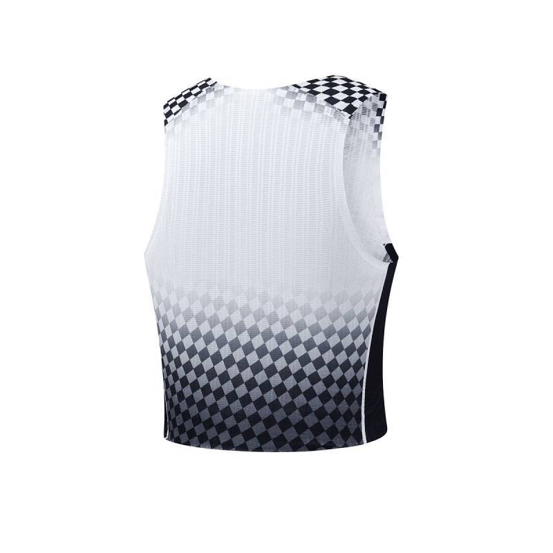 Internet Celebrity Same Style Female Sports Student Competition Marathon Running Track and Field Training Quick-Drying Split Vest Short Elastic hZ9e