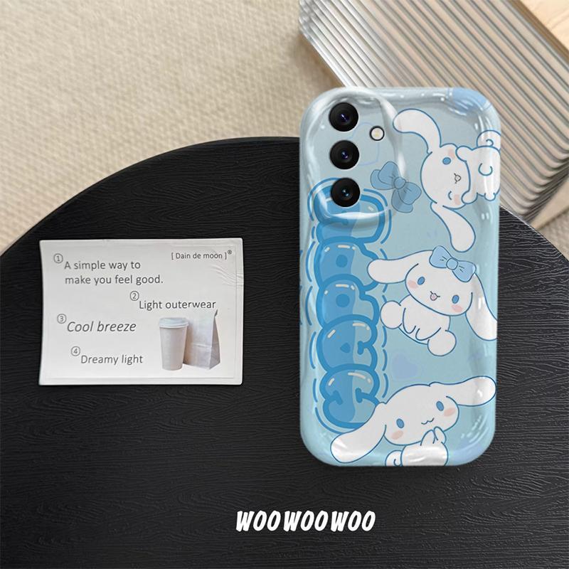 Ốp Lưng Cho Samsung Galaxy A04S A05S A13 A14 A15 A16 A17 A25 A35 A55 A56 4G 5G Phim Hoạt Hình Kem Sanrio Cặp Đôi Mềm TPU 3D Sóng Silicon Vỏ Điện Thoại
