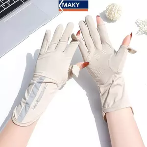 Găng Tay Mùa Hè Cho Phụ Nữ - Mỏng Ice Silk, Chống Tia UV, Thoáng Khí và Chống Trơn Trượt cho Lái Xe và Màn Hình Cảm Ứng