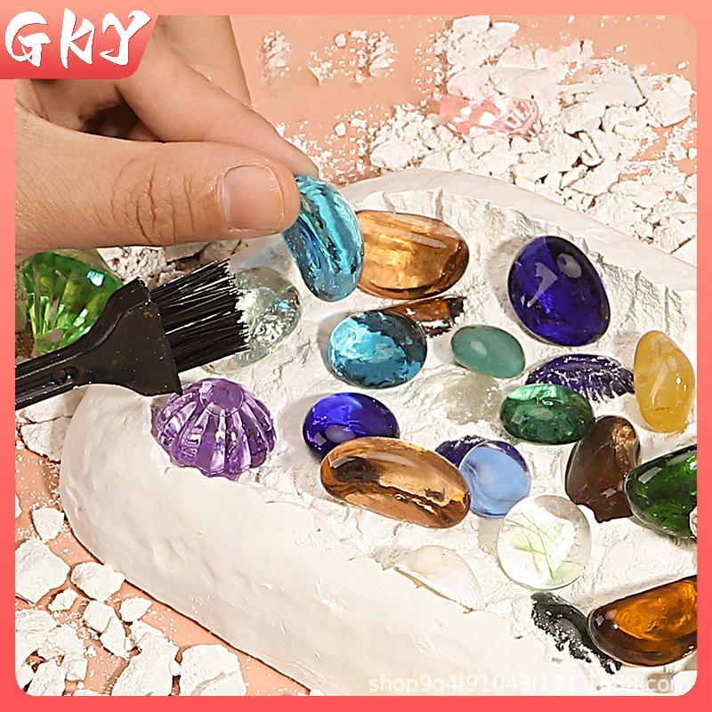 GKY 1 Bộ Đào Đá Quý Cho Kho Báu Khủng Long Hóa Thạch Khai Thác Kho Báu Hộp Mù Trẻ Em Khảo Cổ Học Khai quật Đồ Chơi GKY