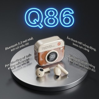 Tai nghe Bluetooth không dây Q86 sở hữu thiết kế cổ điển retro và màn hình LED kỹ thuật số.