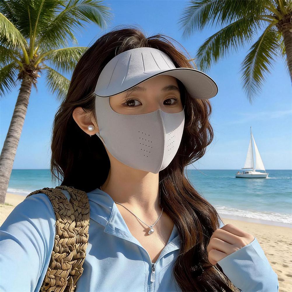 Mặt nạ và mũ chống nắng thoáng khí, nhẹ dành cho nữ, phù hợp thể thao ngoài trời và đi xe đạp