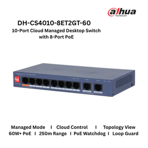 Switch PoE Cloud 10 port DAHUA DH-CS4010-8ET-60 I DH-CS4010-8ET2GT-110