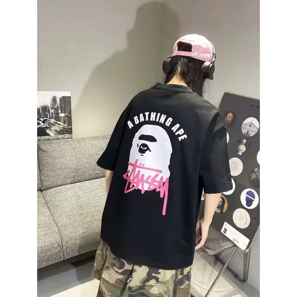 Áo Thun BAPE X STUSSY 2025 Full Tag 100% Cotton 250GSM